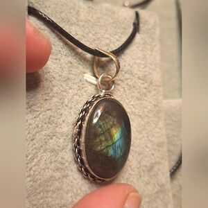 Natural Flashy Labradorite polished Gemstone pendant